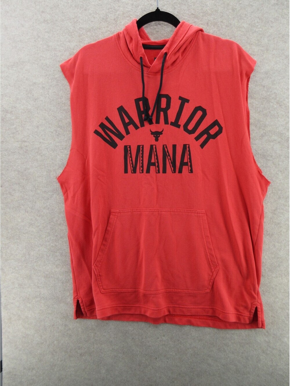 Under Armour Project Rock Warrior Mana Red Sleeveless Hoodie Men’s XL